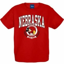 Deals ✨ College 👕 Shirts Blue 84 Kids' Nebraska Cornhuskers Mickey Circle T-Shirt 👏