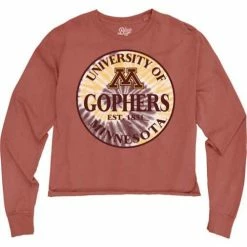 Best deal 😉 College 👕 Shirts Blue 84 👩 Women's Minnesota Golden Gophers Halogen Long Sleeve Crop Top 😍