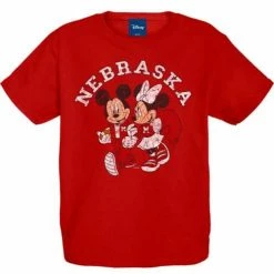 Promo ✔️ College 👚 Shirts Blue 84 Kids' Nebraska Cornhuskers Disney Couple T-Shirt 🛒