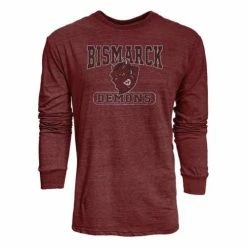 Best Pirce ⭐ High School 👚 Shirts Blue 84 Bismarck Demons Quick Slant Long Sleeve 👚 Shirt 👏