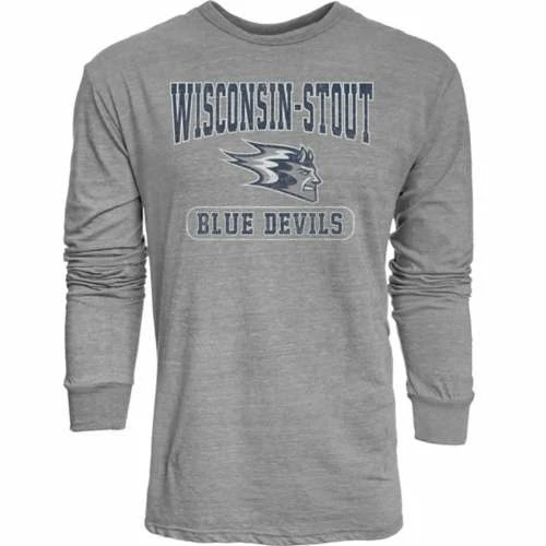 Budget βοΈ College π Shirts Blue 84 UW-Stout Blue Devils Quickslant Long Sleeve π Shirt π§¨