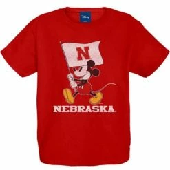 Flash Sale 🔥 College 👚 Shirts Blue 84 Kids' Nebraska Cornhuskers Disney Flag T-Shirt 👍