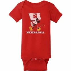 Promo 🥰 College Sets & Bodysuits Blue 84 Baby Nebraska Cornhuskers Disney Flag Onesie 🥰