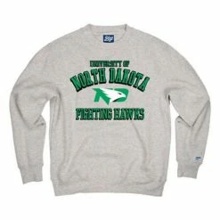 Wholesale 👍 College Hoodies & Sweatshirts Blue 84 North Dakota Fighting Hawks Chuffle Crewneck Sweatshirt 🔔