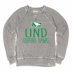New 😀 College Hoodies & Sweatshirts Blue 84 👩 Women's North Dakota Fighting Hawks Whammy Crewneck Sweatshirt 🌟