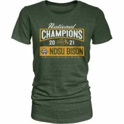 Wholesale ✨ College 👕 Shirts Blue 84 👩 Women's North Dakota State Bison 2021 National Champions Kittles T-Shirt 😉